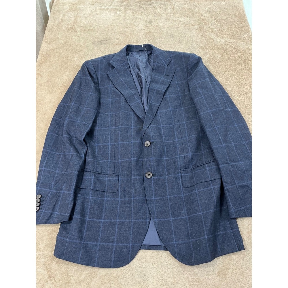 SuitSupply Vitale Barberis Canonico Blazer Wool Blazer Men 50 Blue Glen Plaid